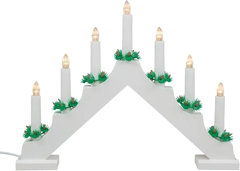 Besuche den Idena-Store Idena LED Adventsleuchter 7 Kerzenlichter Gold-Gelb, Weiß — Weihnachtsdeko