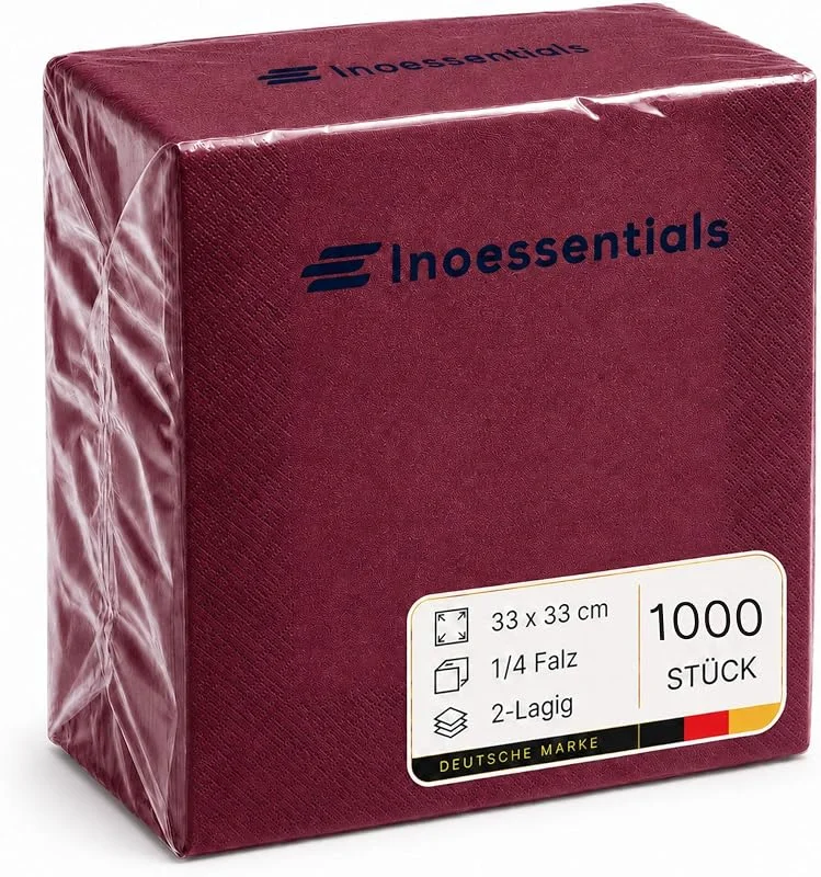 Besuche den Inoverse-Store Inoverse Servietten Bordeaux 33x33 cm 1000 Stück, Papierservietten — Advent und Tisch