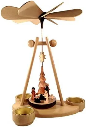 Besuche den Rudolphs Schatzkiste-Store Rudolphs Schatzkiste Kugelpyramide Christi Geburt Natur Höhe=26cm NEU Weihnachtspyramide Tischdekoration Holzpyramide Tischpyramide Dekoration Weihnachten Wärmespiel Lichter Figur Holz Seiffen — Weihnachtsdeko