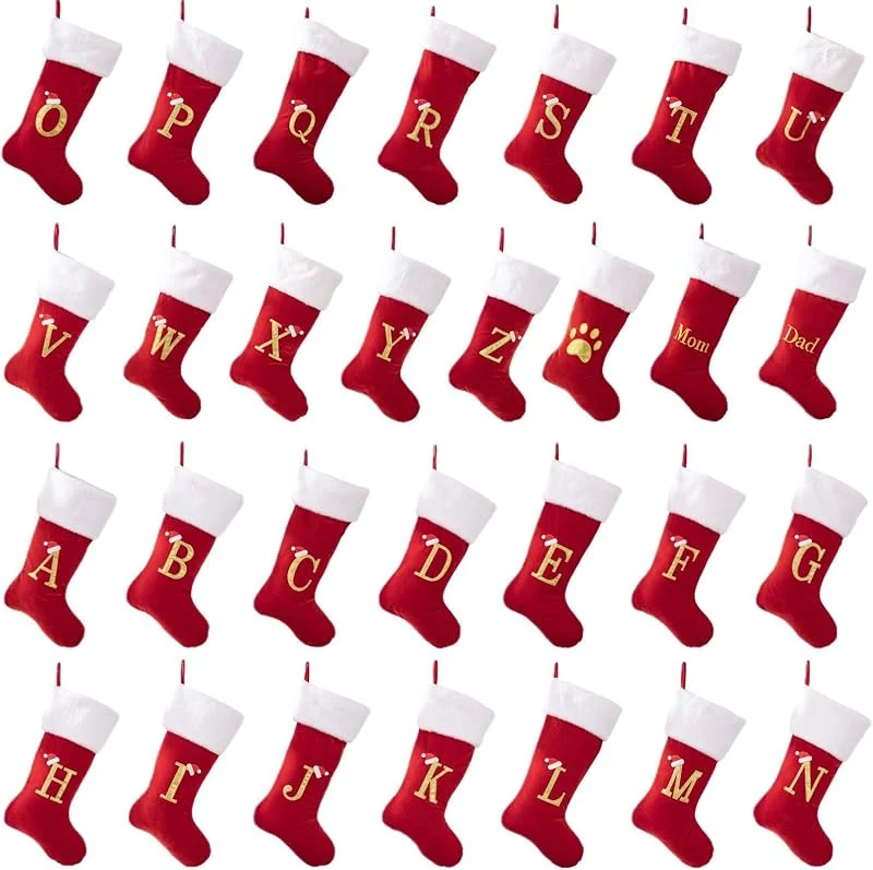Marke: Tsophreniq 29-teiliges Samt Weihnachtsstrumpf Set mit kreativen Socken, Ornament, stilvolle Weihnachtsdekoration für Wand oder Baum
