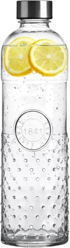 Besuche den Seaside No.64-Store Wasserflasche, Trinkflasche, Glasflasche für 1 Liter – 1x gepunktet — Wein und Festtafel