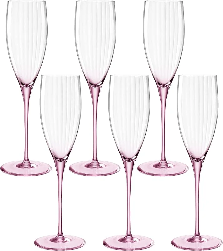 Besuche den LEONARDO HOME-Store LEONARDO HOME Poesia Sektglas 6er Set, spülmaschinengeeignetes Champagnerglas, Höhe 25 cm, 250 ml, rosé, 022377 — Wein und Festtafel