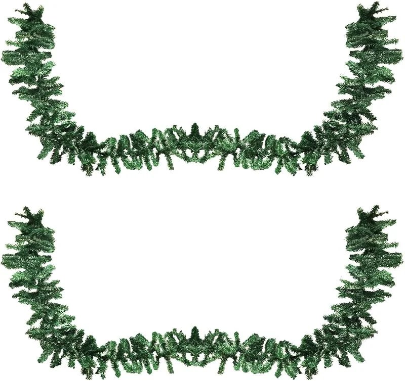 Besuche den Mojawo-Store Mojawo 540cm (2 x 270cm) Künstliche Weihnachtsgirlande Tannengirlande Girlande Innen + Aussen Weihnachtsdekoration Weihnachtsschmuck Fensterdekoration