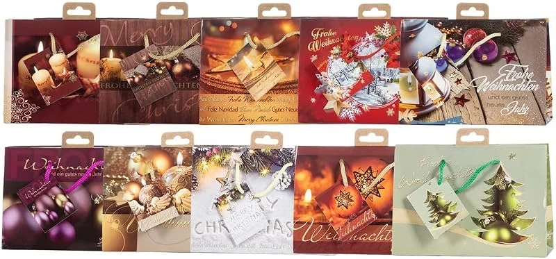 Besuche den laro-Store Laro Premium Geschenktüten Weihnachten Medium 10, 20, 40, 100stk, Anzahl:10, Muster Tüten:Weihnachten Nostalgie — Geschenkverpackung