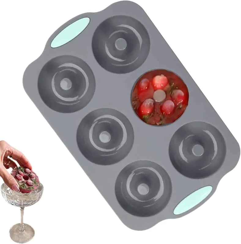 Marke: Generisch Weihnachts-Schokoladenformen, 6 Löcher, flexibles Tablett, kranzförmige Eismaschine mit künstlerischem Merkmal, Backzubehör, klassischer Stil, Dessert-Zubehör, modernes Design, Leckerli-Maker für — Weihnachtskueche