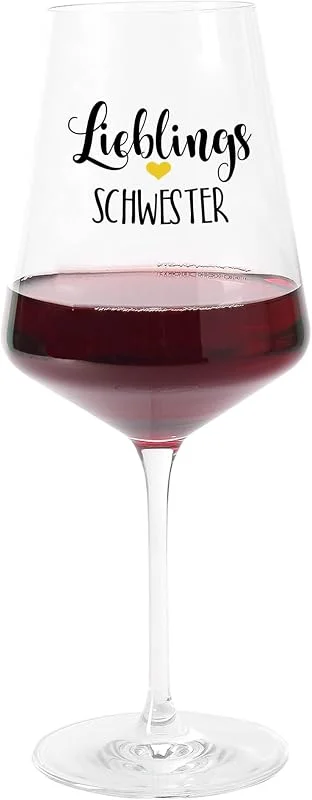Besuche den Herz & Heim-Store Herz & Heim® Weinglas personalisiert mit Name – Leonardo Burgunderglas 560 ml – Motivauswahl – Geschenkidee für Frauen (Liebling) — Wein und Festtafel