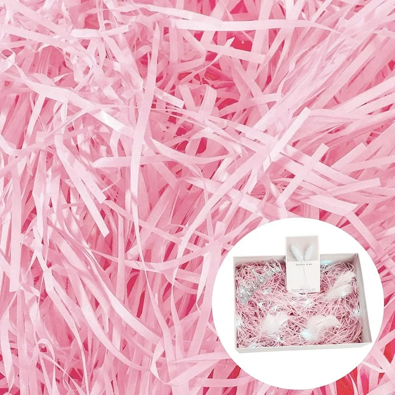 Marke: Cinvo Cinvo 200 g geschreddertes Papierschnipseln, Konfetti, Bast, Seidenpapier, fein geschnittene Stränge für Geschenk-Box, Dekoration, Verpackung, Füllstoff, Partyzubehör, (Rosa) — Geschenkverpackung