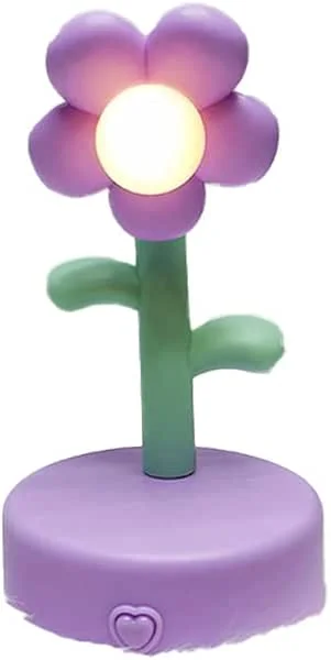 Marke: Mrisata Niedliche Blumen-Tischlampe, Nachtlicht, Tragbare Schreibtischlampe mit Herzförmigem, Romantisches, Farbenfrohes Blumendesign für Schlafzimmer, Wohnzimmer, Büro, Dek (Lila) — Kerzenlicht Abendessen