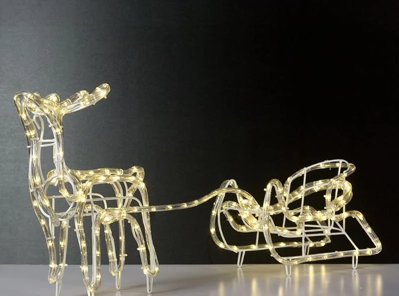 Besuche den Spetebo-Store LED Rentier mit Schlitten 44 x 12 cm für Außen und Innen - 324 LEDs — Weihnachtsbeleuchtung