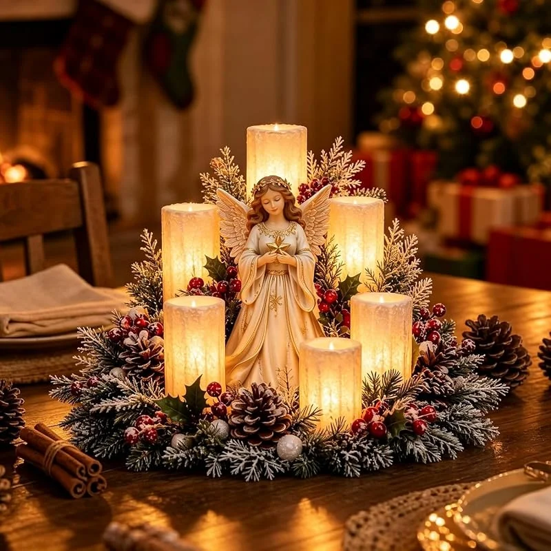Marke: Duomga Beleuchtetes Weihnachtsgesteck, Adventskranz Mit Led Kerzen LED Kerzen — Advent und Tisch