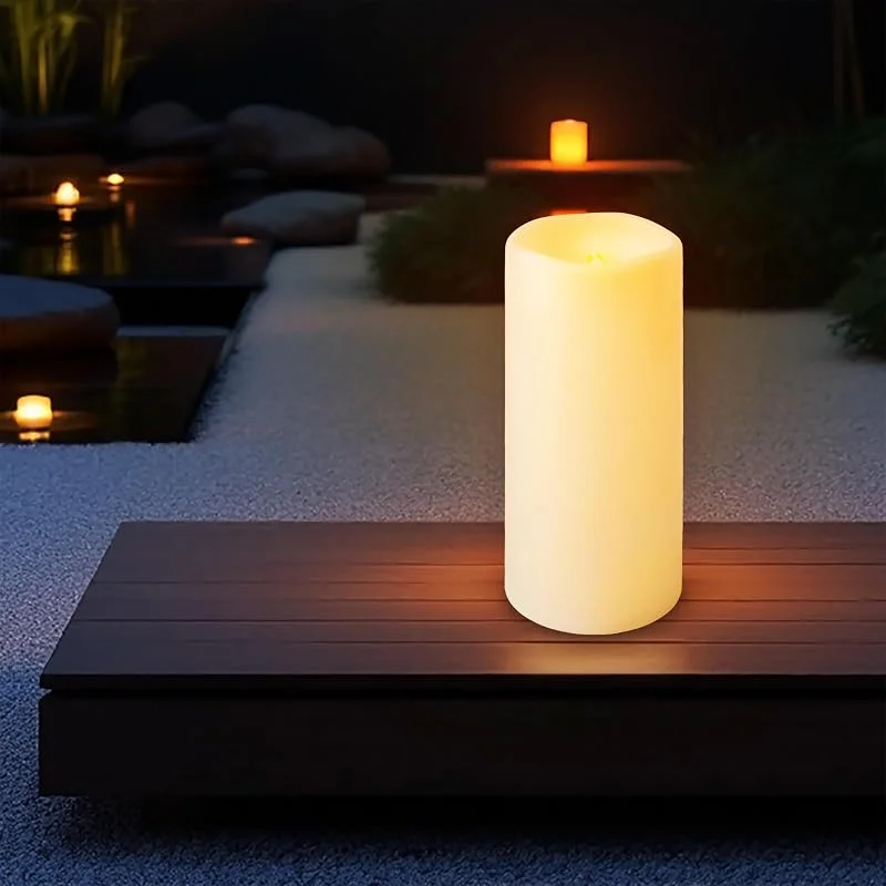 Besuche den Spetebo-Store Spetebo XXL LED Outdoor Kerze cremeweiß batteriebetrieben mit Timer - 30cm — Kerzenlicht Abendessen