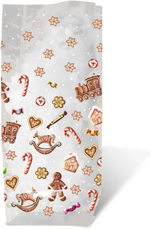 Besuche den Ursus-Store Ursus 5860000 - Geschenk Bodenbeutel, Süße Weihnacht, 10 Stück, aus lebensmittelechter Folie, ca. 14, 5 x 23, 5 cm, transparent, bedruckt, ideal für kleine Überraschungen — Geschenkverpackung