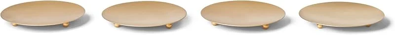 Besuche den Novaliv-Store Novaliv 4er-Set Kerzenteller Dekoteller Gold 3 Füße Durchmesser 12cm Adventskranzkerzenhalter Tischdekoration für Stumpenkerzen Kerzenpin Metall Weihnachten Kerzenhalter Weihnachten — Kerzenlicht Abendessen