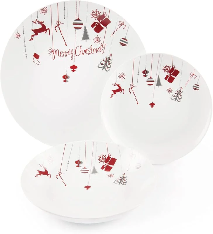 Besuche den Excelsa-Store Merry Christmas Geschirr 18 tlg. Set weiß, rot — Advent und Tisch