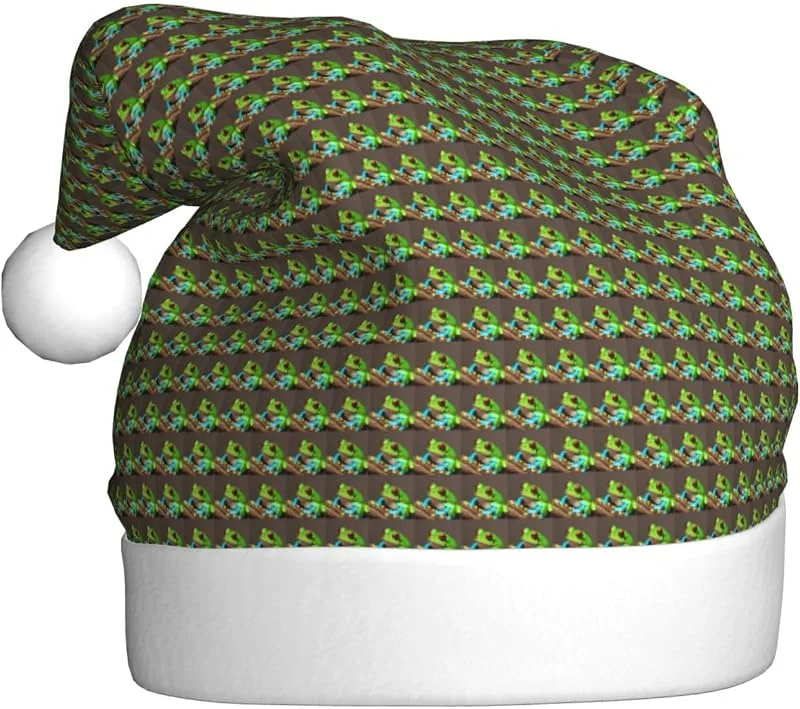 Marke: Tamiger Weihnachtsmützen mit roten Augen, Baumfrösche, saisonal, festlich — Weihnachtsmode