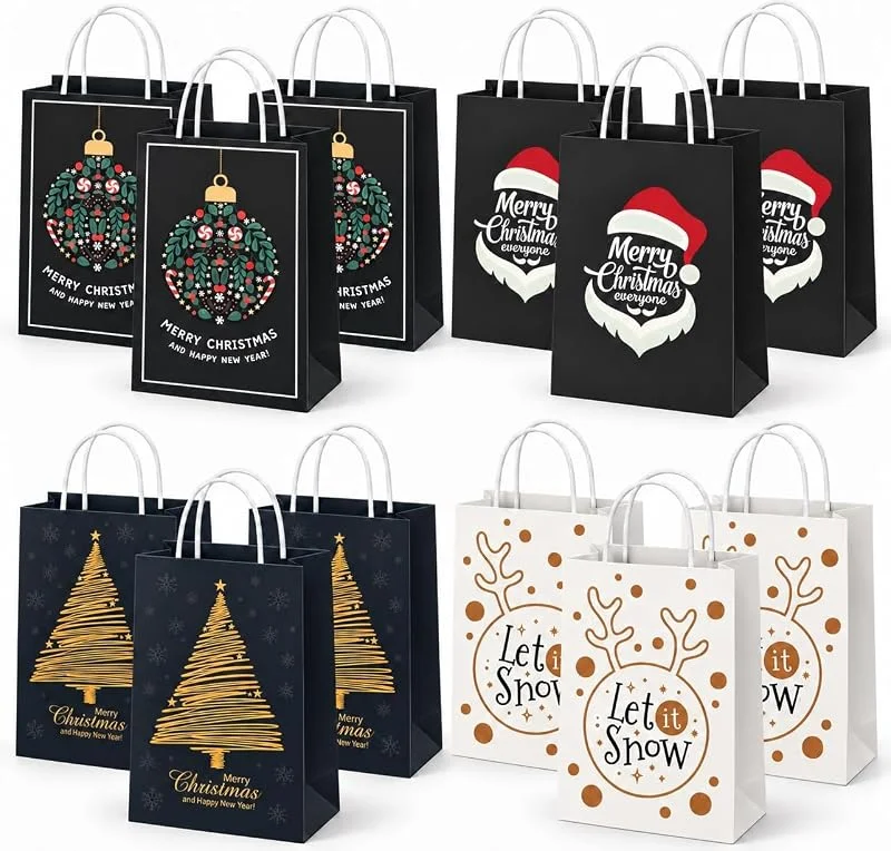 Besuche den MERRYXMAS-Store 12 XXL Geschenktaschen Geschenktüten für Weihnachten: Große Weihnachtstüten ideal für Präsente & Geschenke Weihnachtstaschen — Geschenkverpackung