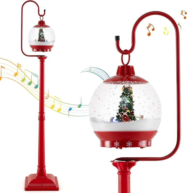 Besuche den SOARS-Store SOARS Weihnachtslaterne 173cm mit Musik & 15-farbigen Lichter, 360° drehbar, Straßenlaternen Weihnachten sprachgesteuert, Weihnacht Schneekugel Laterne batteriebetrieben, Weihnachtsdeko außen & Innen