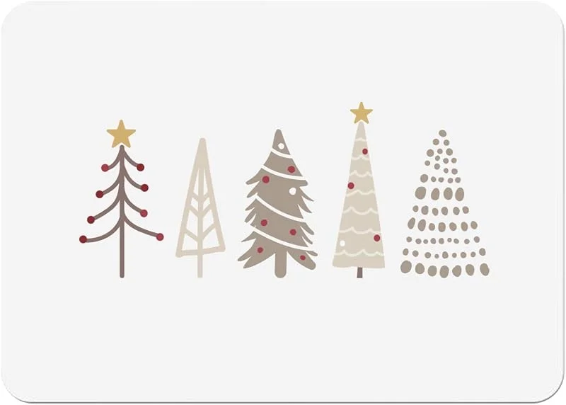 Marke: Fabulous Set von weichen Tischsets aus Kork Untersetzer Weiß - Weihnachtsbäume Winter Geschenk Weihnachtsmann - Großformat 39, 5 x 28, 5 cm — Küche & Haushalt