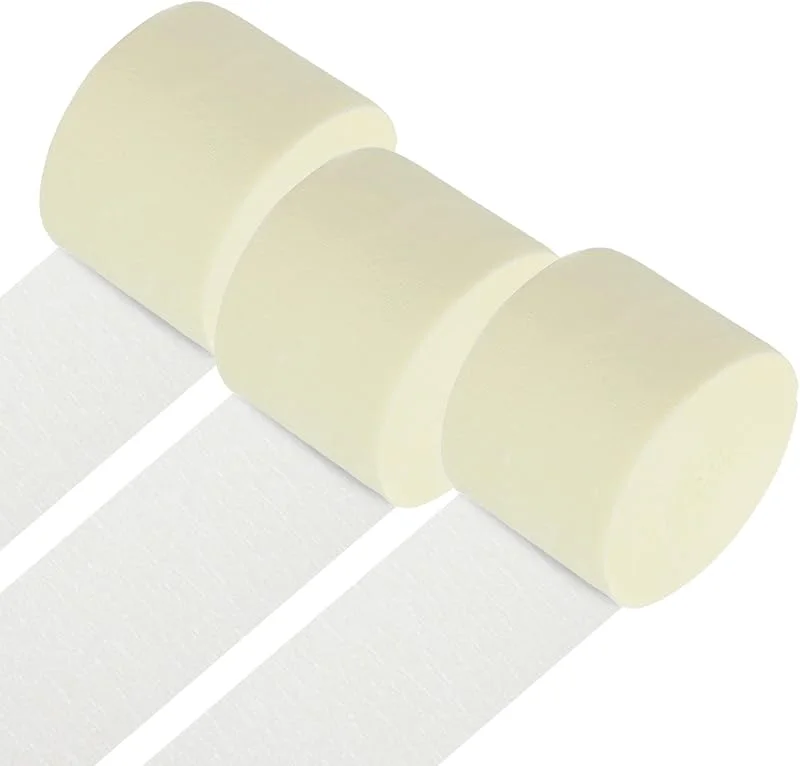 Besuche den PATIKIL-Store PATIKIL Krepppapier-Luftschlangen, 3 Rollen, Party-Dekorationen, Luftschlangen für Geburtstag, Hochzeit, Weihnachten, Partyzubehör, hellweiß (4, 6 cm x 2, 5 m) — Geschenkverpackung