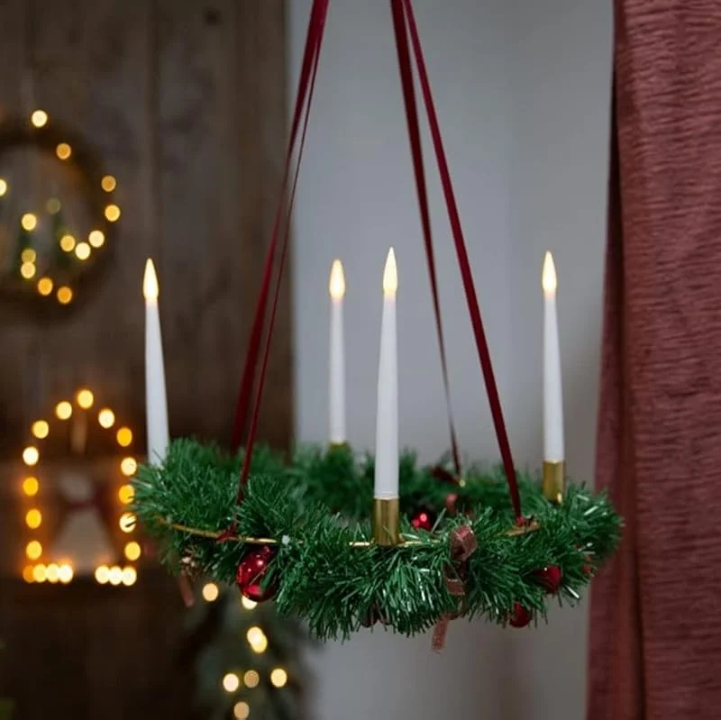 Besuche den Spetebo-Store Spetebo Hängender Adventskranz mit 4 LED Kerzen — Weihnachtsdeko