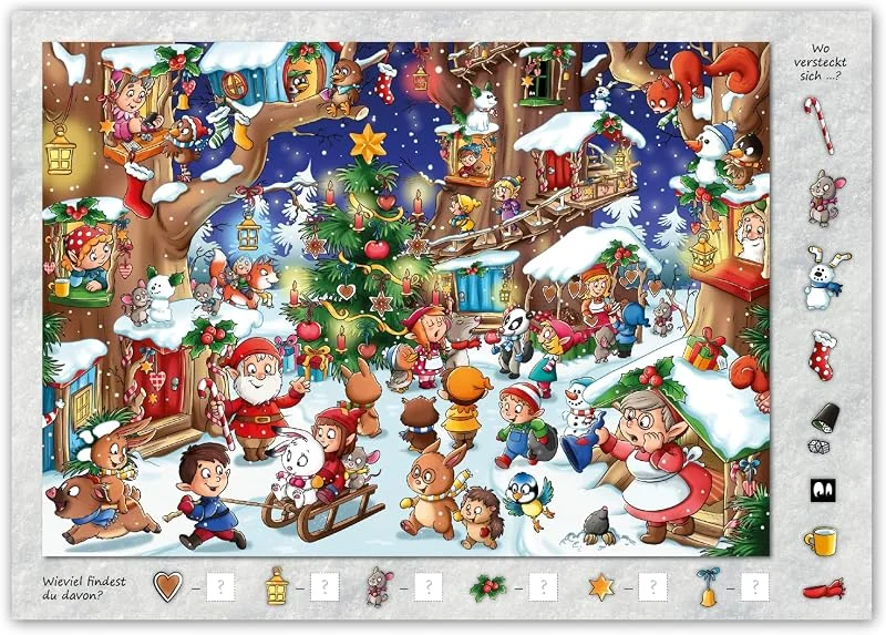 Besuche den Primus-Print.de-Store Primus Print - Papiertischsets Platzsets Tischsets zum ausmalen 50 Stück - Kinder Beschäftigung - Restaurant - Küche - Hotel - Verschiedene Motive - A3 (Weihnachten, 50) — Küche & Haushalt