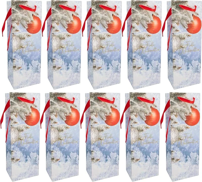 Besuche den Idena-Store Idena Flaschentaschen Weiße Weihnachten, 10 Stück — Geschenkverpackung