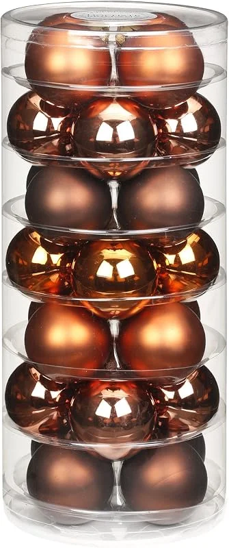Besuche den Inge-glas-Store 28 STK. Christbaumkugeln Glas 45mm, Weihnachtskugeln Baumkugeln Baumschmuck Weihnachtsdeko Kugeln Christbaumschmuck Weihnachtsschmuck Dose Deko Weihnachten 4, 5cm, Farbe: Copper-Brown (braun)