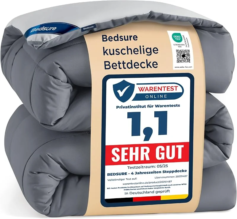 Besuche den BEDSURE-Store BEDSURE Bettdecke Ohne Bezug 135x200 - Bettdecke mit Integriertem Bezug — Wein und Festtafel