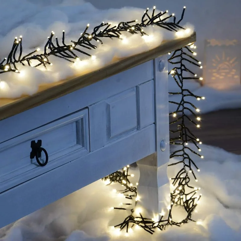 Marke: INtrenDU 768 LED Lichterkette 5, 5m warmweiß mit Timer und 8 Programmen für Innen und Außen Büschellichterkette (768LED - 5m) — Weihnachtsbeleuchtung