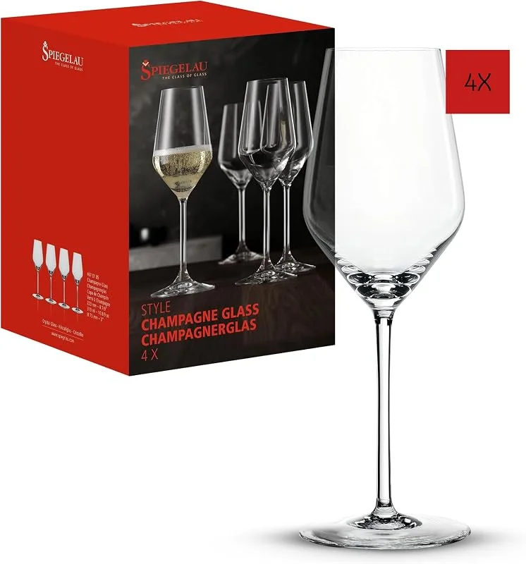 Besuche den Spiegelau-Store Spiegelau Champagner Gläser 310 ml, 4 Stück, Style, 4670185, Sektgläser aus Kristallglas, Champagnergläser spülmaschinenfest — Wein und Festtafel
