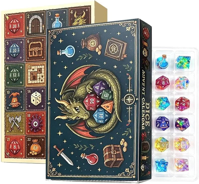 Marke: Generisch Kalender Konto to Weihnachten 2026 24 Tage Lustiger Drache — Weihnachtsdeko