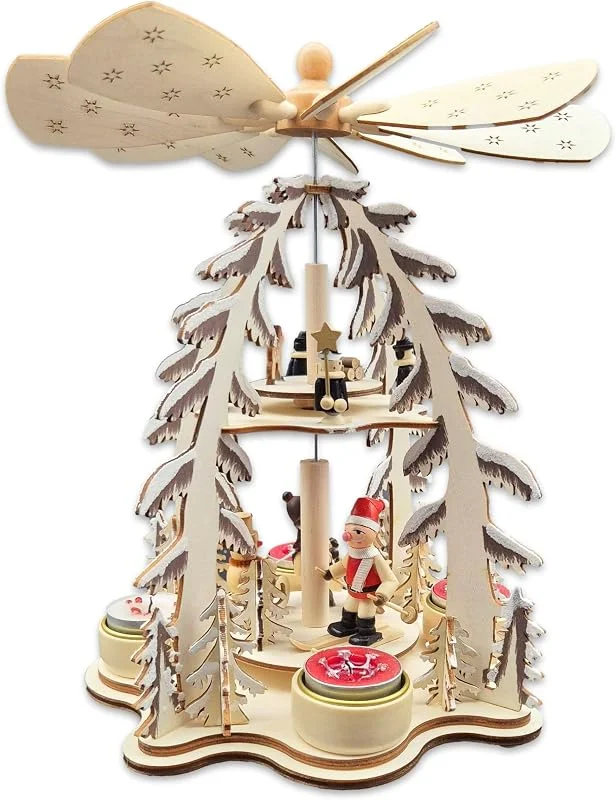 Besuche den Wichtelstube-Kollektion-Store Wichtelstube-Kollektion XL Weihnachtspyramide Skifahrer Sternsinger 30cm — Weihnachtsdeko