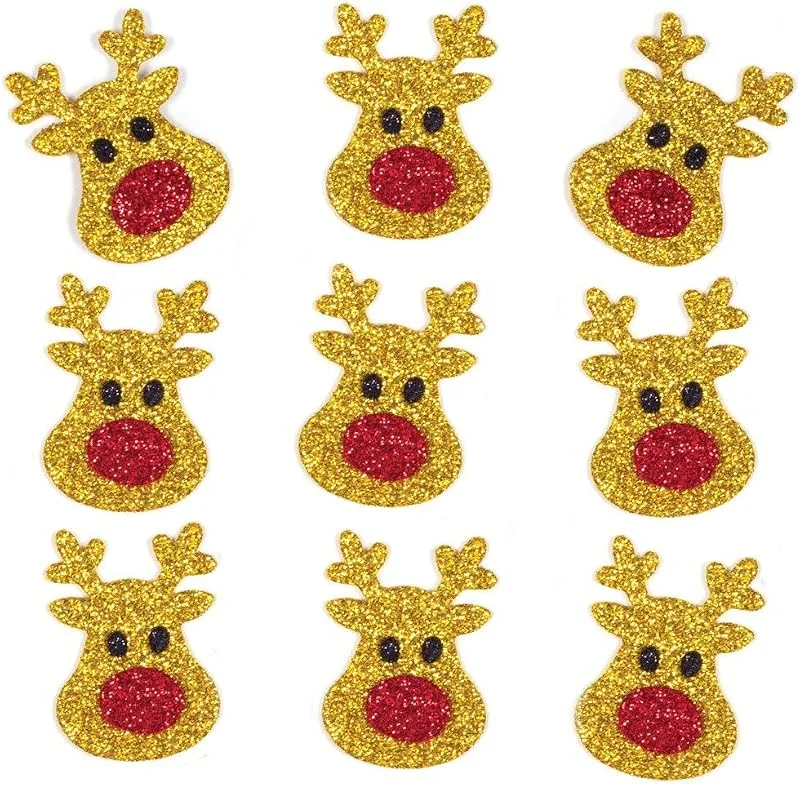 Besuche den Baker Ross-Store Baker Ross Rentier Glitzernde Aufkleber (100 Stück) - Weihnachtliche Kunst und Bastelhandwerk für Kinder, Sortiert — Geschenkverpackung