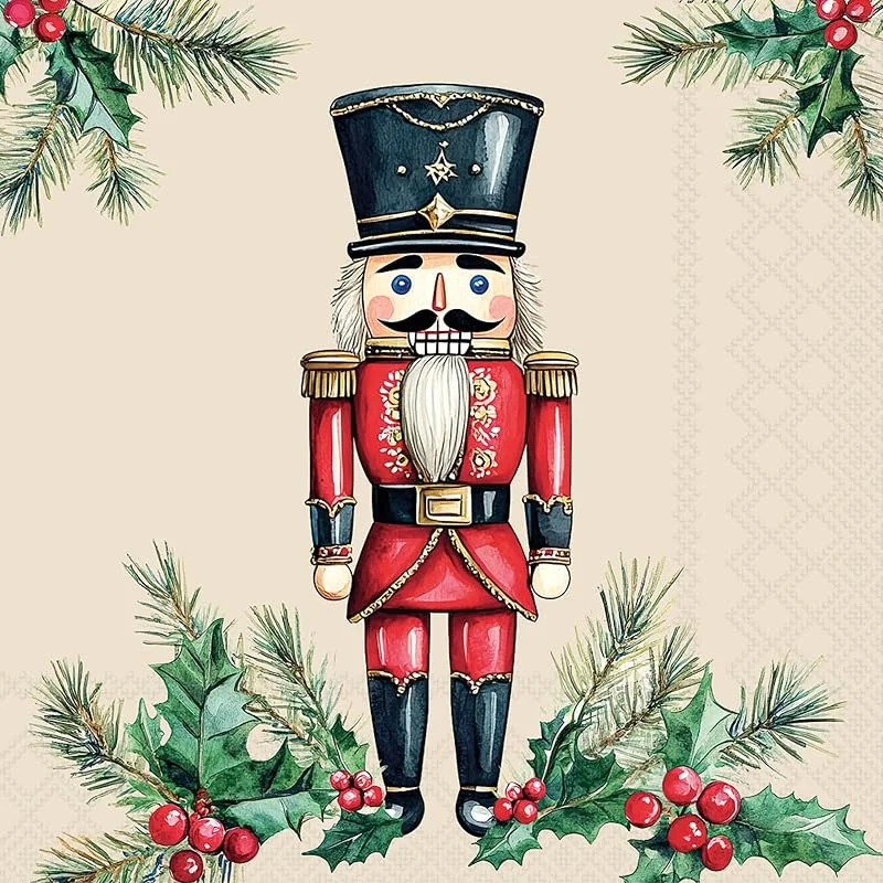 Besuche den Ambiente-Store Ambiente Servietten Papier 33x33cm 3-lag. mit Nussknacker Motiv 20 STK. — Advent und Tisch