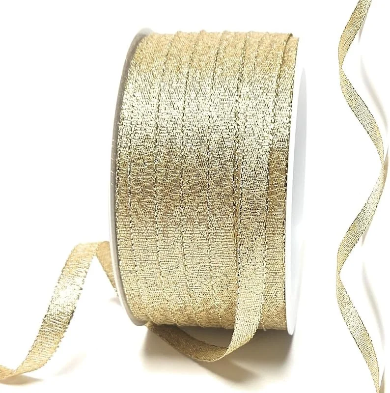 Marke: s.dekoda Brokatband 50m x 6mm Gold Schleifenband Dekoband Brokat Geschenkband — Geschenkverpackung