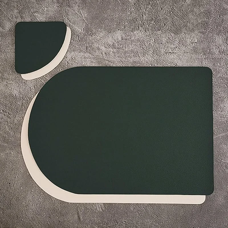 Besuche den Epinki-Store Epinki Tischsets Weihnachten mit Untersetzer Oval, 2er Set PU Leder Platzdeckchen Weihnachten Umkehrbar Zweifarbig Einfarbig, Tischuntersetzer Dunkel Grün Beige Weiß für Restaurant, 30x44CM — Küche & Haushalt