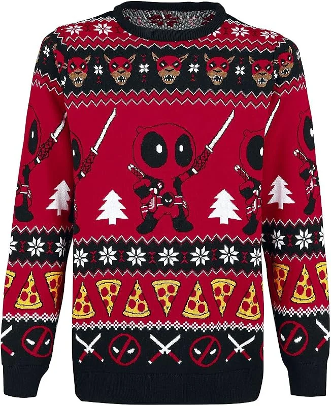 Marke: Deadpool Deadpool Wish You A Christmas Männer Weihnachtspullover Multicolor — Weihnachtsmode