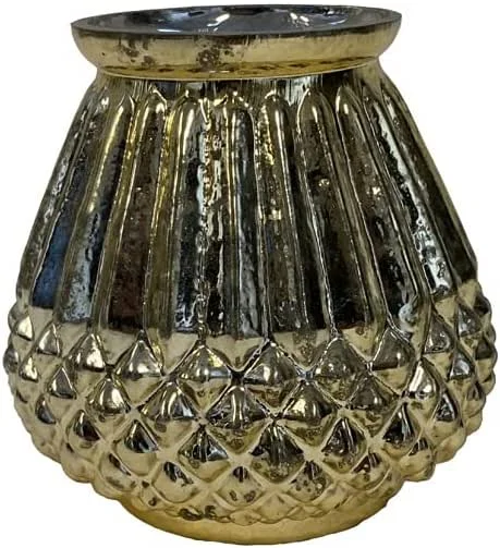 Marke: Chic Antique Wunderschönes Dekorglas Windlicht Bauernsilber SUTTO H10xØ10cm oder 12, 5xØ12, 5cm Glasvase Kerzenständer Vase Laterne (H 12, 5 x Ø 12, 5 cm) — Kerzenlicht Abendessen