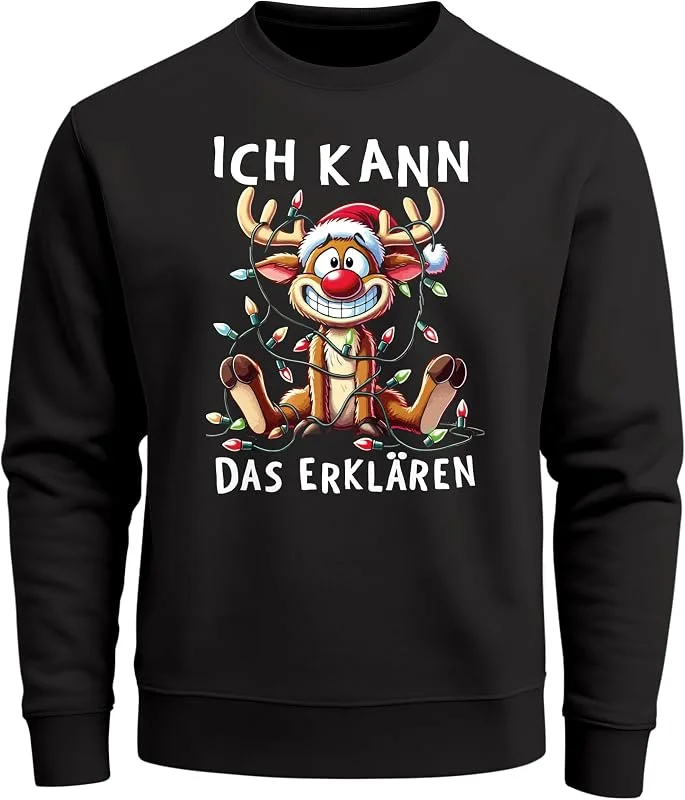 Besuche den MoonWorks-Store MoonWorks® Sweatshirt Herren Weihnachtspullover Lustig Rentier Spruch Xmas Sweater Weihnachtsoutfit Männer — Weihnachtsmode