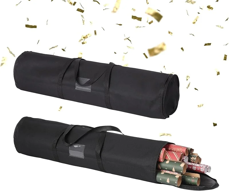 Besuche den Relaxdays-Store Relaxdays Geschenkpapier Aufbewahrung, 2er Set, Reißverschluss, Griffe, HxD: 79 x 22 cm, Geschenkpapiertasche, Farbwahl — Geschenkverpackung
