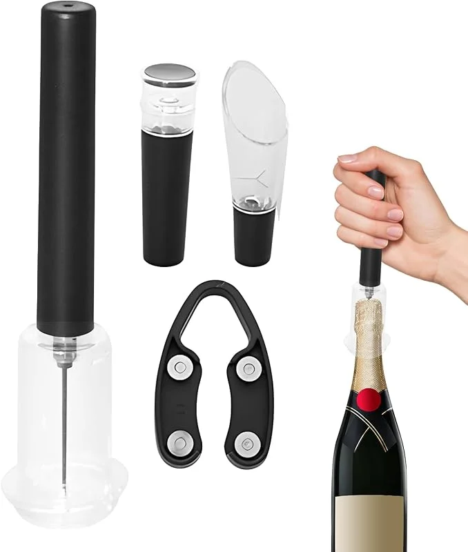 Marke: Générique Flaschenöffner-Set mit Luftpumpe für Wein, Trim Verwijder Gereedschap, Nadelset zum Entfernen von Korken, für Haus, Küche, Bar, Party, Picknick, Camping, Urlaub, Restaurant, Tasche — Wein und Festtafel