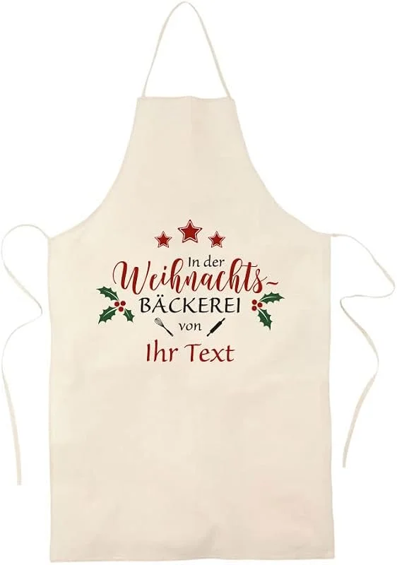 Besuche den STEMPEL-FABRIK-Store Küchenschürze personalisiert – In der Weihnachtsbäckerei, 2 Farben — Küche & Haushalt