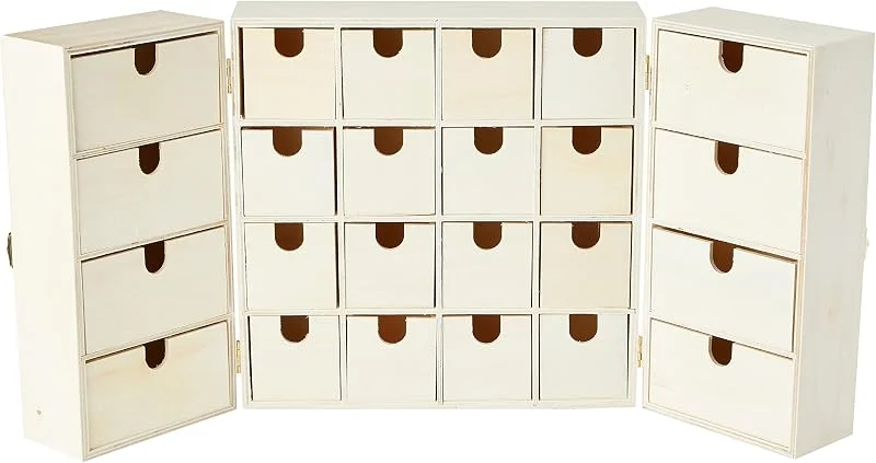 Marke: Artemio Artemio 14002225 Adventskalender zum Dekorieren Triptique Holz 55 x 6, 5 x 28 cm — Advent und Tisch