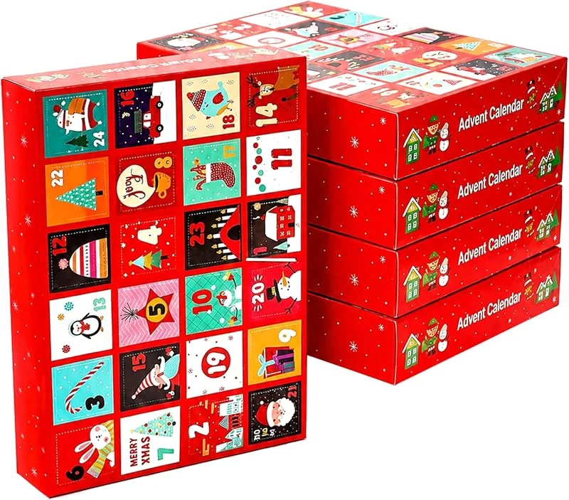 Marke: TusaMer 5 Pack Leere Adventskalender, 24 Tage Nachfüllbar Weihnachten Adventskalender Box zum Befüllen, Rot DIY Weihnachten 2026 Leere Box zum Befüllen — Advent und Tisch