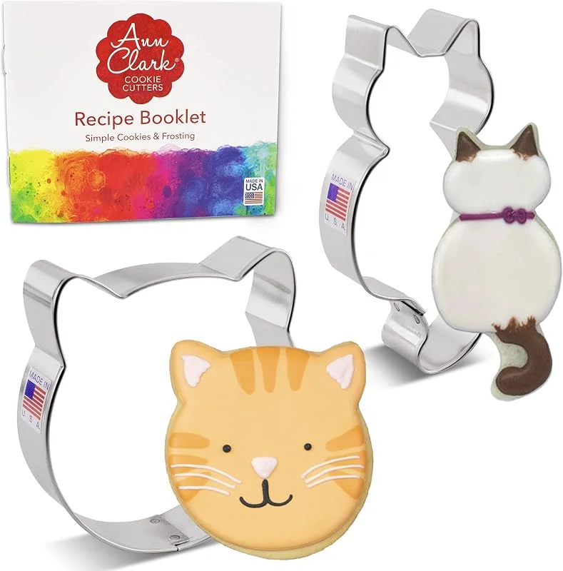 Besuche den Ann Clark Cookie Cutters-Store Ausstechformen von Ann Clark USA - Katzen Keksausstecher, 2-Teiliges Set - Katzengesicht, Katze — Weihnachtskueche