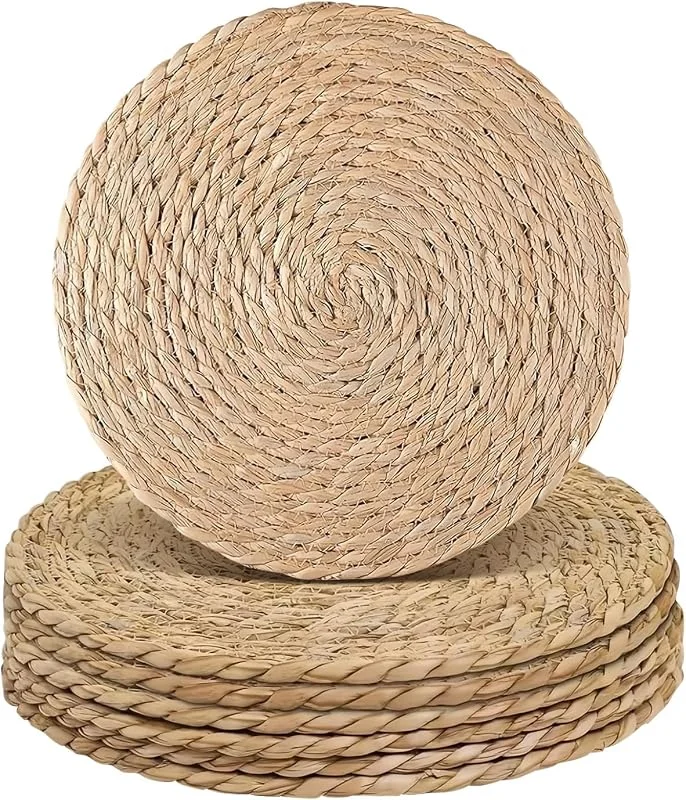 Besuche den comfoyar-Store comfoyar 33cm Tischsets Rund Geflochten Natürliche Wasserhyazinthe 6er Set — Küche & Haushalt