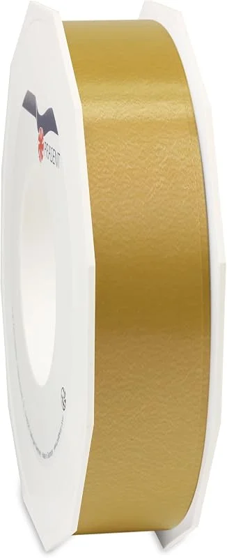 Besuche den PRÄSENT-Store PRÄSENT C.E. PATTBERG Geschenkband Gold, 91 Meter Ringelband 25 mm zum Basteln, Dekorieren & Verpacken von Geschenken zu jedem Anlass — Geschenkverpackung