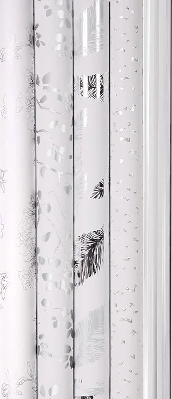 Besuche den Clairefontaine-Store Clairefontaine 211825C - Rolle Geschenkpapier Premium, 2m x 70cm, 80g, 1 Rolle, sortierte Motiven Weiß-Silber, 1 Stück — Geschenkverpackung