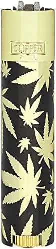 Besuche den DHOBIA-Store Clipper Metall Large Feuerzeug Gas - 1x Feuerzeug Edles Design inkl. Geschenk Box + DHB (Leaves Gold - Gold Cup) — Geschenkverpackung