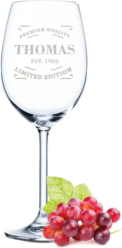 Besuche den GRAVURZEILE-Store GRAVURZEILE Weinglas - Premium Quality - graviert mit Namens Gravur - Geschenkidee für Frauen & Männer - Geschenk für Geburtstag, Jahrestag & zur Hochzeit — Wein und Festtafel